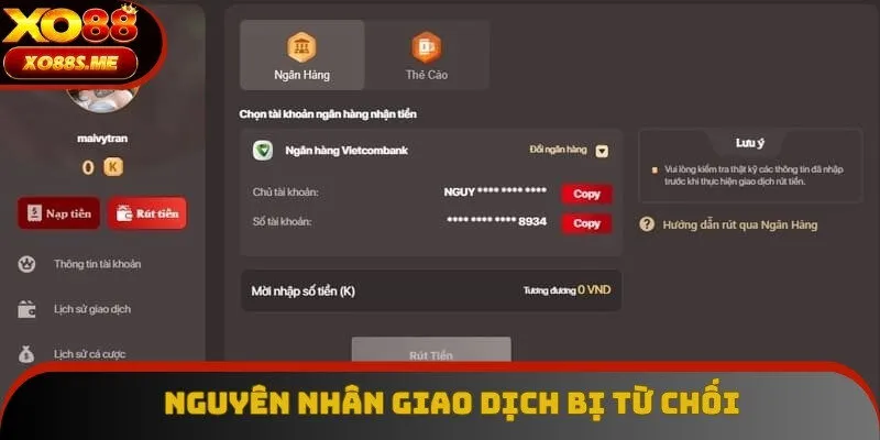Nguyên nhân khiến giao dịch bị từ chối và cách khắc phục